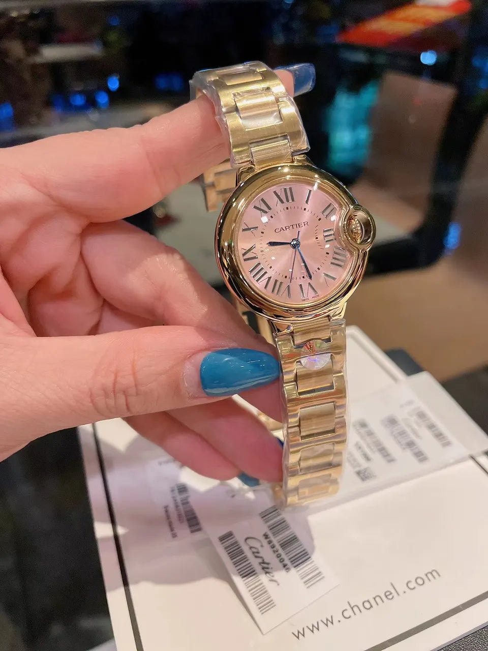Cartier Gold Pink Dial - Hình 3