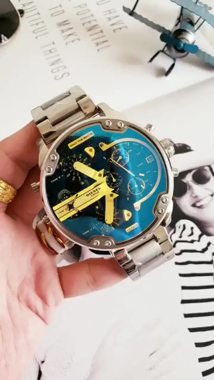 Diesel Blue Dial Steel Watch