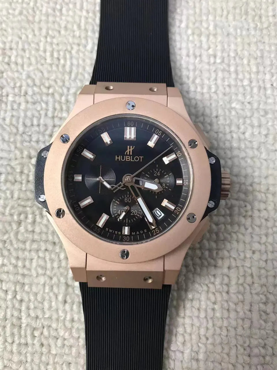 big Hublot Rose Gold Black