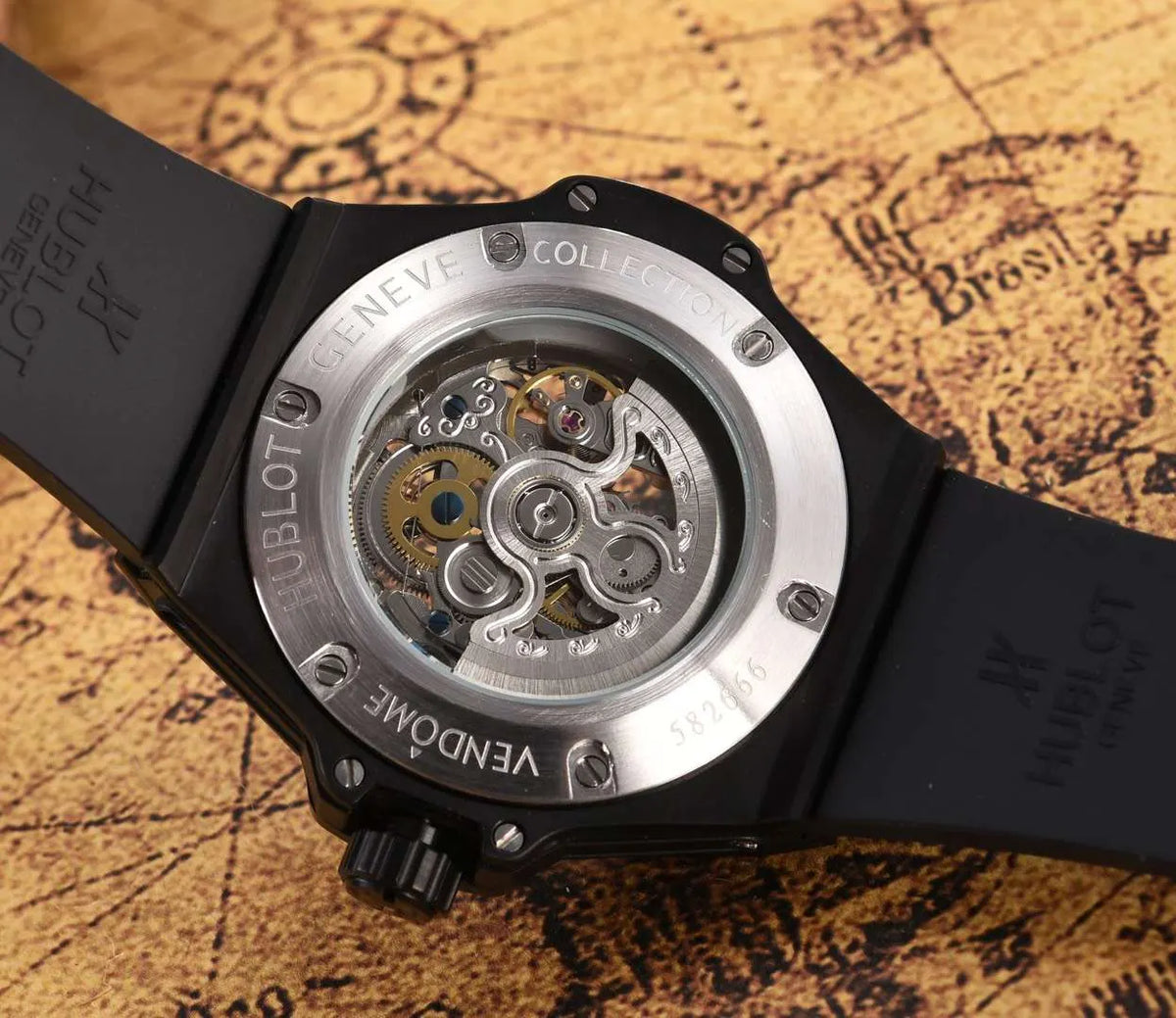 classic Hublot All Black Skeleton - Hình 2