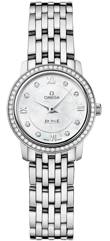 Omega Diamond Bezel Steel Mother of Pearl
