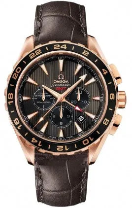 Omega GMT Rose Gold Leather seamaster