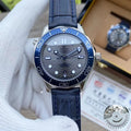 Omega Seamaster Gray Dial Blue Leather