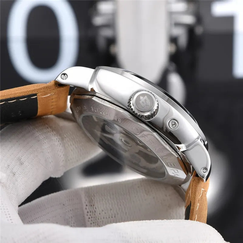 Panerai Radiomir Blue Dial Tan Leather - Hình 4