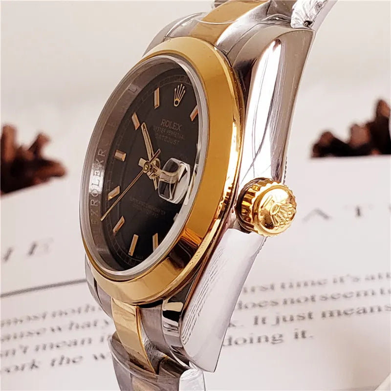 datejust oyster Rolex Two-Tone Black Dial - Hình 2