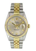 two Rolex Silver Diamond Datejust