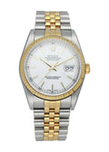 steel Rolex Datejust White Dial Two-Tone