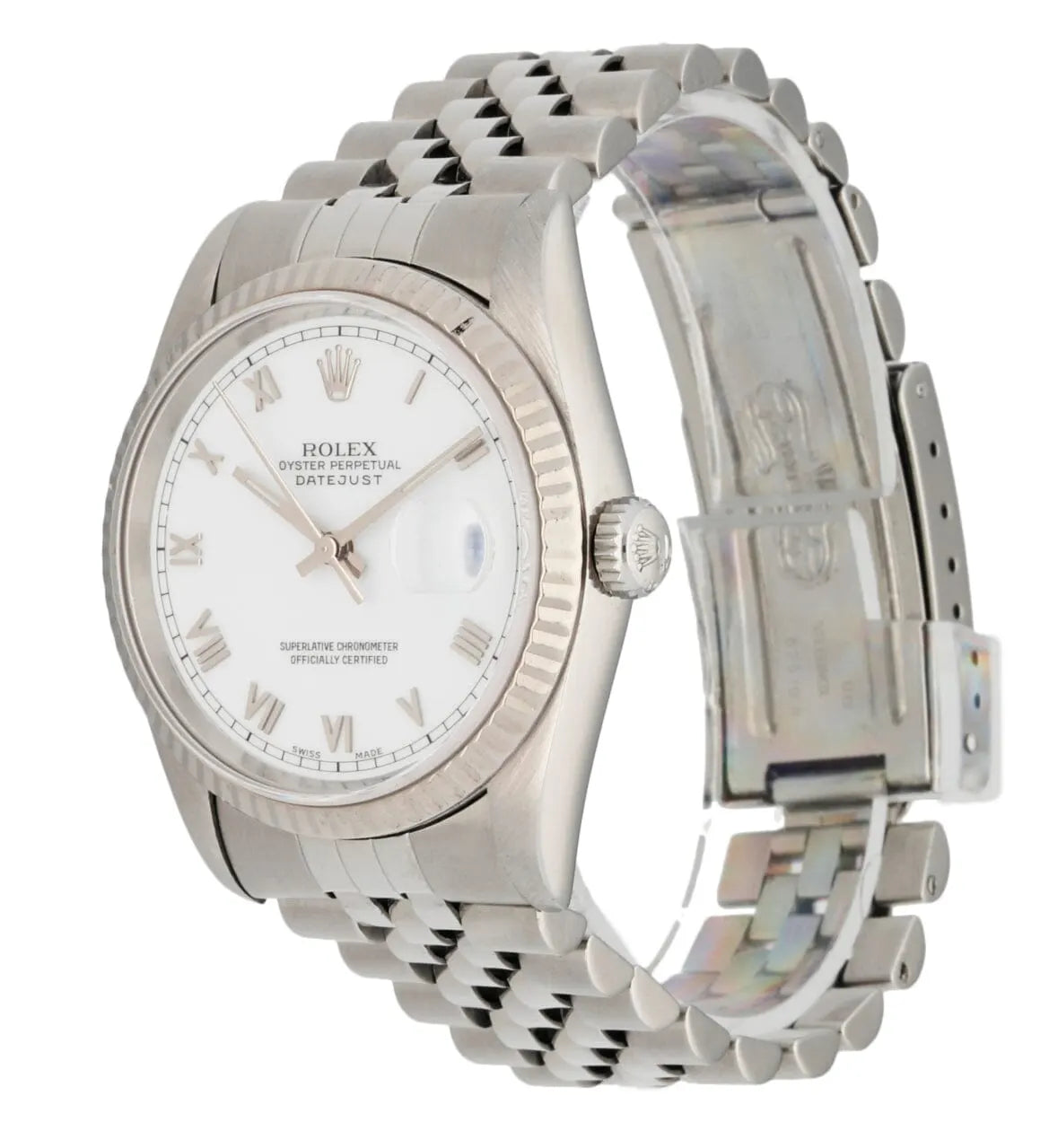 Rolex White Roman Dial Datejust - Hình 8