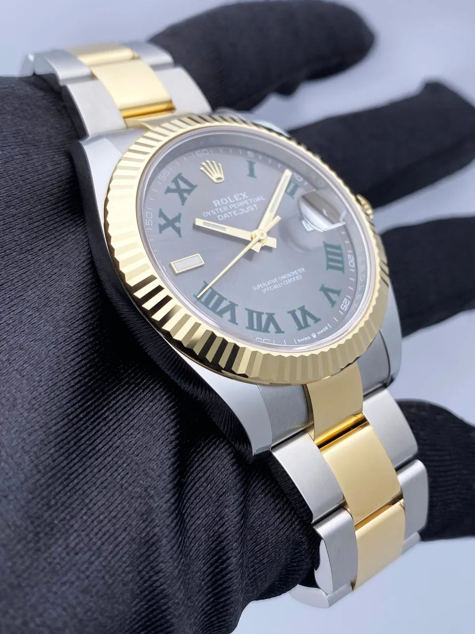 datejust Rolex Slate Green Roman - Hình 3