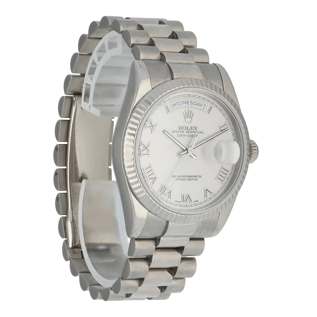 stainless steel Rolex Day-Date Silver Dial - Hình 3