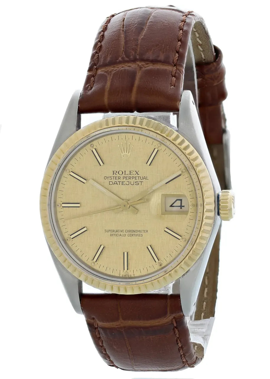 brown Rolex Datejust Champagne Dial - Hình 2