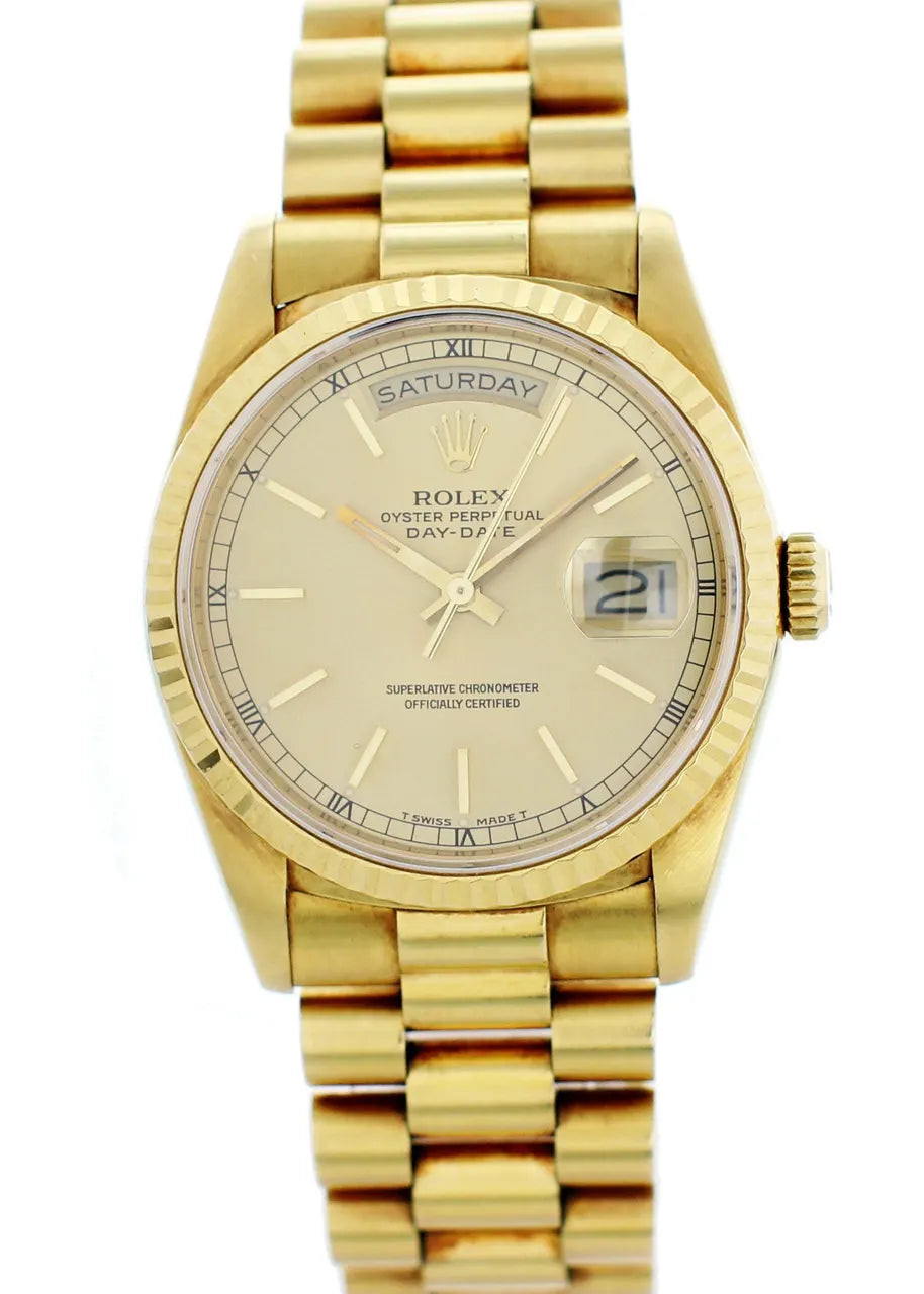 Rolex Day-Date Gold Champagne bracelet - Hình 2