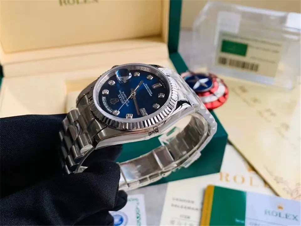 day Rolex Blue Diamond Watch - Hình 5