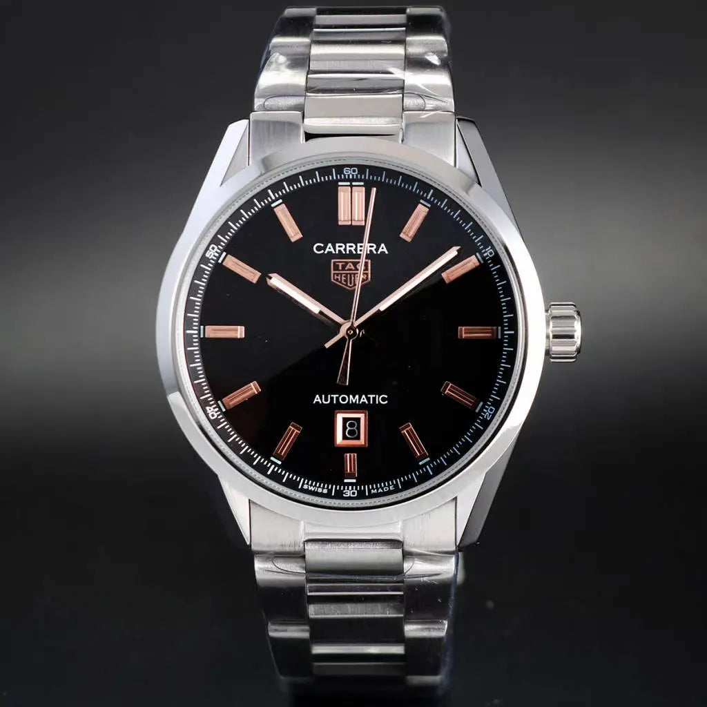 stainless Tag Heuer Carrera Black Dial - Hình 2