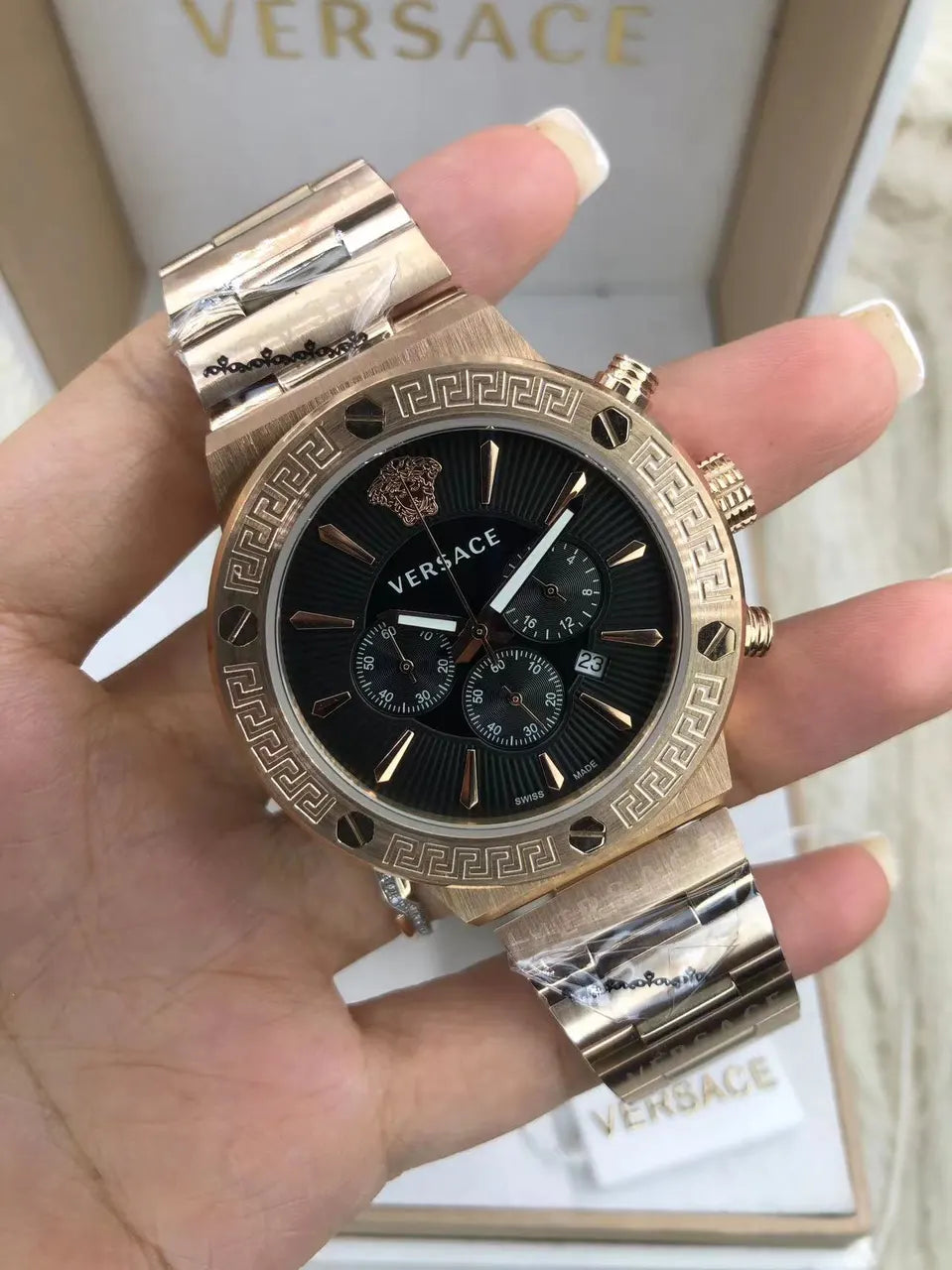 Versace Chrono Black Marble - Hình 16