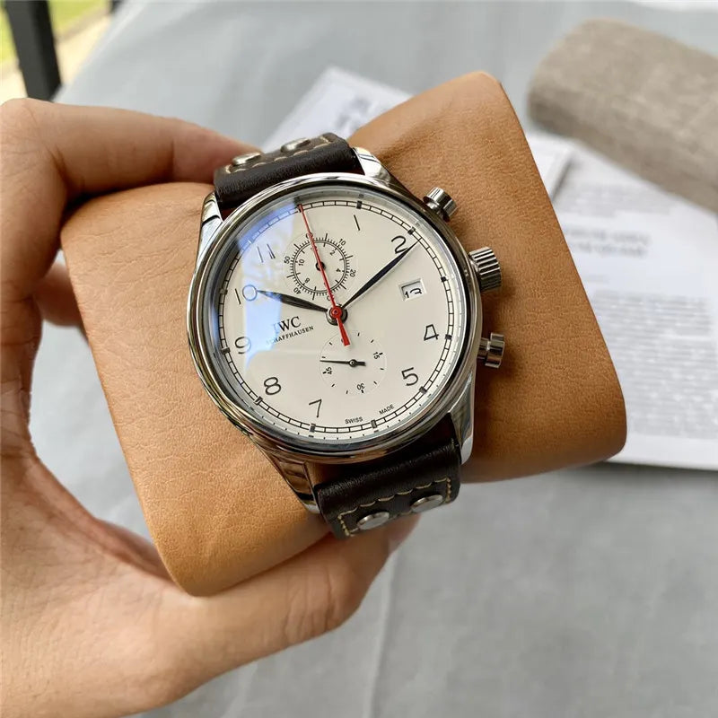 IWC Silver Chronograph Watch - Hình 7